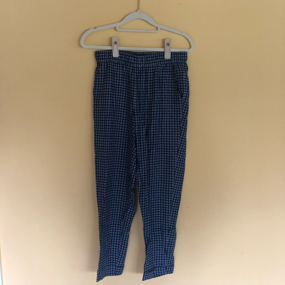 Madewell XS Blue pattern elastic waist pants